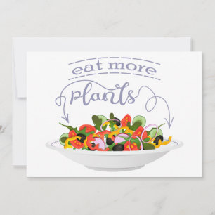 Eat more plants fresh salad motivation lettering thank you card