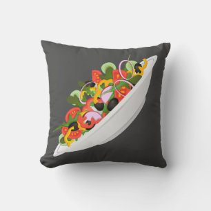 Eat more plants fresh salad motivation lettering throw pillow