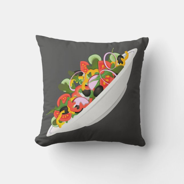 Eat more plants fresh salad motivation lettering throw pillow (Front)