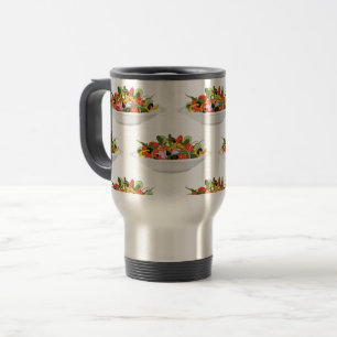 Eat more plants fresh salad motivation lettering travel mug