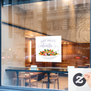 Eat more plants fresh salad motivation lettering window cling