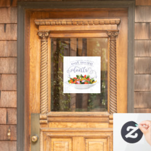 Eat more plants fresh salad motivation lettering window cling