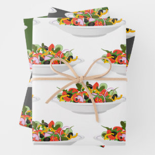 Eat more plants fresh salad motivation lettering wrapping paper sheet