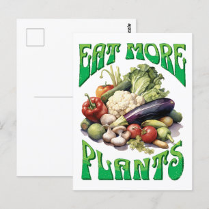 Eat More Plants Vegetarian Postcard