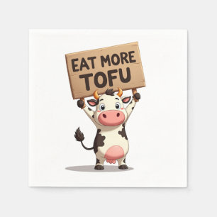 Eat More Tofu – Cow Protest Napkin