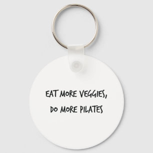 Eat More Veggies Do More Pilates Vegetarian Vegan Keychain
