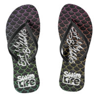 "Eat My Bubbles" Black/Rainbow scales Swim Life