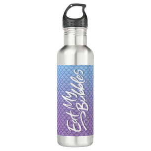 "Eat My Bubbles" Blue/Purple scales Swim Life 710 Ml Water Bottle
