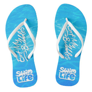"Eat My Bubbles" Cool Pool colour Swim Life Flip Flops