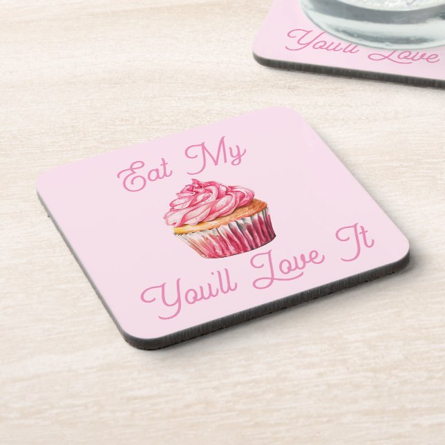 Eat My Muffin Beverage Coaster (Left Side)