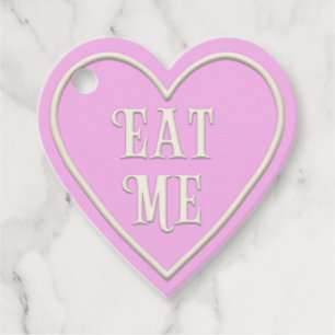 "Eat One" Tea Party Pink Heart Personalized Favour Tags