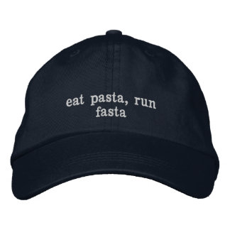 eat pasta, run fasta embroidered hat