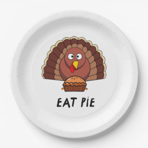 Eat Pie With Thanksgiving Turkey     Paper Plate