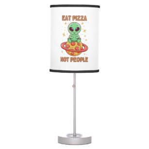 Eat pizza not people table lamp
