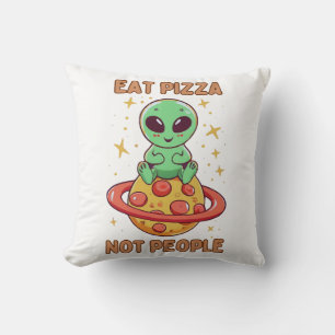Eat pizza not people throw pillow