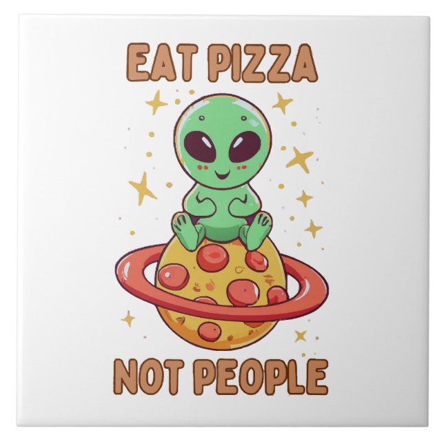 Eat pizza not people tile (Front)