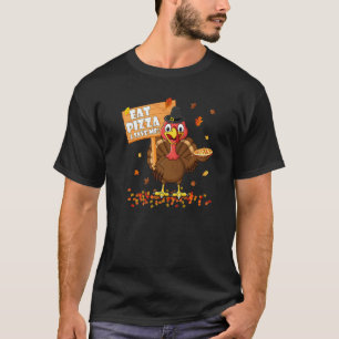 Eat Pizza & Save Turkey Adult Vegan Kids Thanksgiv T-Shirt