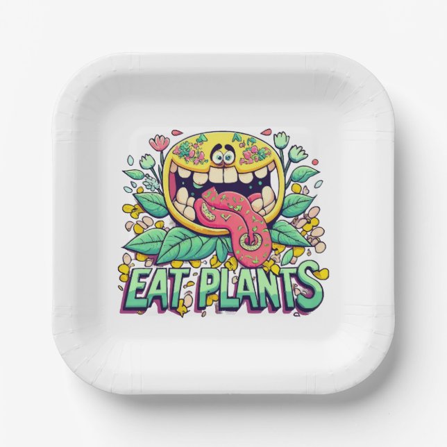 Eat Plants Paper Plate (Front)