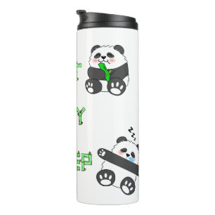Eat Play Sleep Cute Baby Panda Comfortable Life Thermal Tumbler
