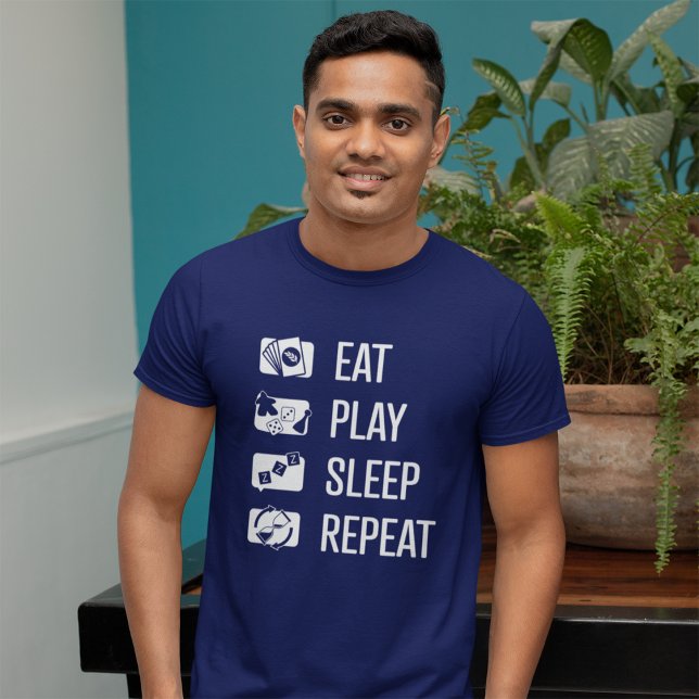 Eat-Play-Sleep-Repeat Board Game Wht Mens Shirt (Creator Uploaded)