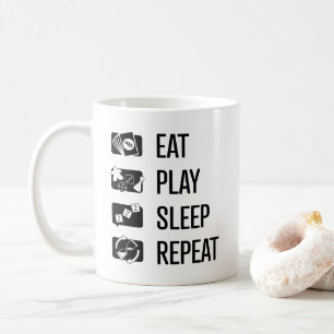 Eat-Play-Sleep-Repeat Board Games Black Art Mug