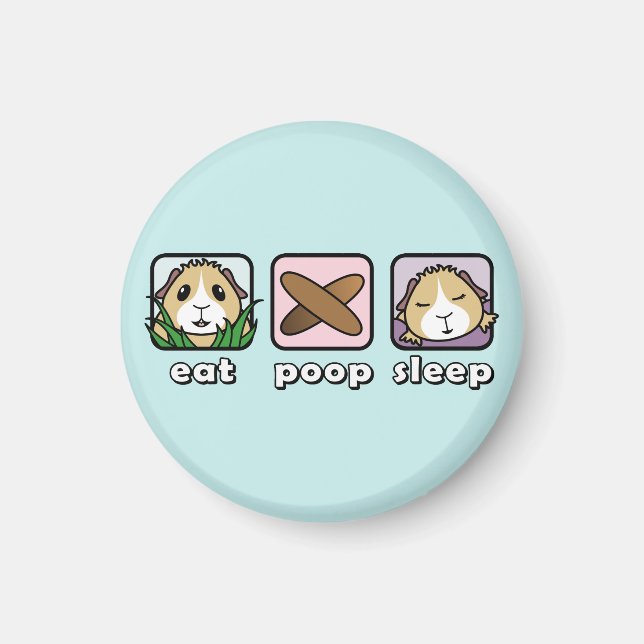 Eat Poop Sleep Guinea Pig Fridge Magnet (Front)