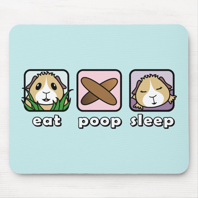 Eat Poop Sleep Guinea Pig Mousemat Mouse Pad (Front)