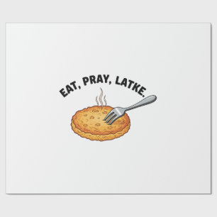 Eat Pray Latke Jewish Hanukkah Latke Lovers  Wrapping Paper