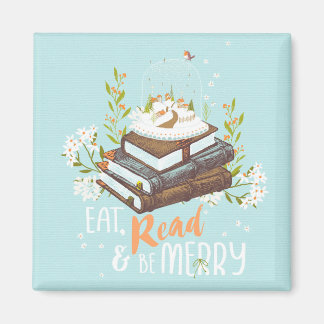 Eat Read and be Merry 2 Magnet