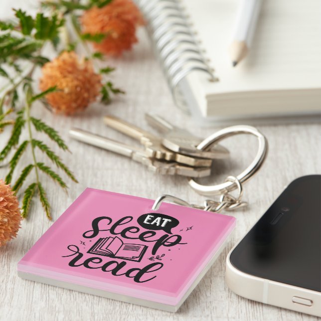 Eat Read Sleep Book Lover Keychain (Front Right)