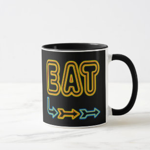 Eat Retro Neon Sign Art Coffee Mug