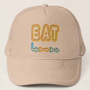 Eat Retro Neon Sign Art Trucker Hat