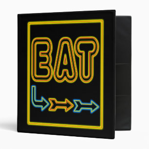 Eat Retro Neon Sign Recipe Binder