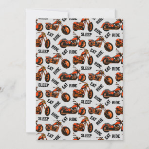 Eat Ride Sleep Repeat Funny Motorcycle Rider Biker Thank You Card