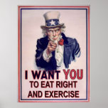 Eat Right And Exercise Poster<br><div class="desc">Eat Right And Exercise</div>