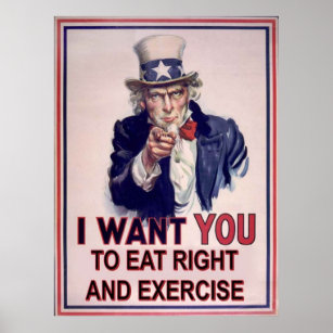 Eat Right And Exercise Poster