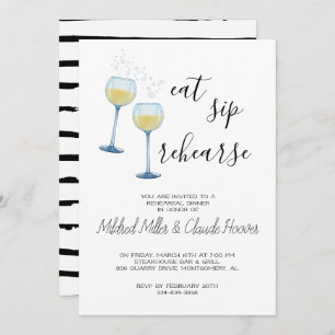 Eat Sip Rehearse - Rehearsal Dinner Invitation
