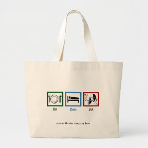 Eat Sleep Act Funny Actor Large Tote Bag