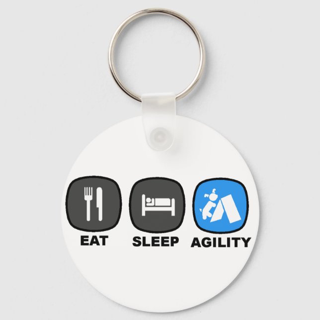 Eat. Sleep. Agility. Blue. Keychain (Front)