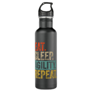 Eat sleep agility repeat retro vintage 710 ml water bottle