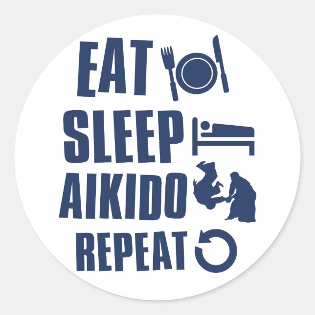Eat Sleep Aikido Classic Round Sticker (Front)