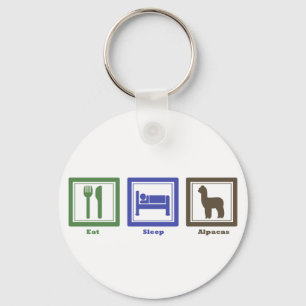 Eat Sleep Alpacas Keychain