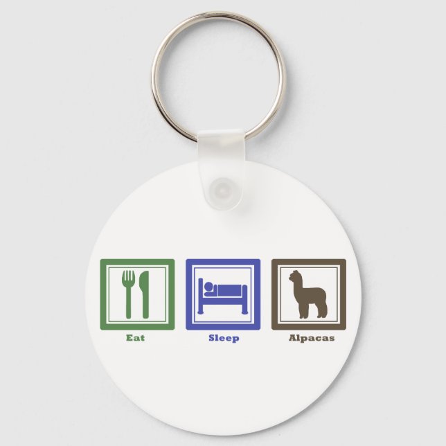 Eat Sleep Alpacas Keychain (Front)
