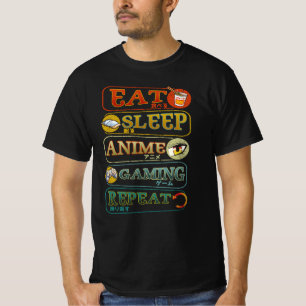 Eat Sleep Anime Gaming Repeat Gamer Japanese Video T-Shirt