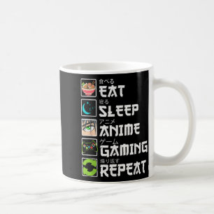 Eat Sleep Anime Gaming Repeat Gamer Men Teen Boy A Coffee Mug