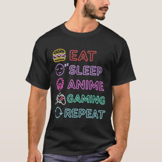 Eat Sleep Anime Gaming Repeat Gamer Men Teen Boy G T-Shirt