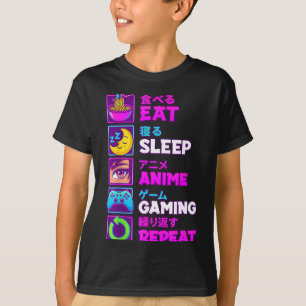 Eat Sleep Anime Gaming Repeat Kawaii Otaku Anime M T-Shirt