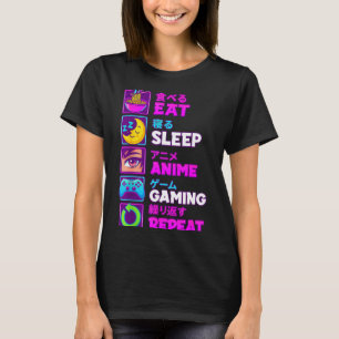 Eat Sleep Anime Gaming Repeat Kawaii Otaku Anime M T-Shirt