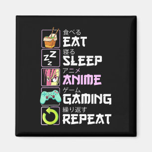 Eat Sleep Anime Gaming Repeat Kawaii Otaku Anime  Magnet
