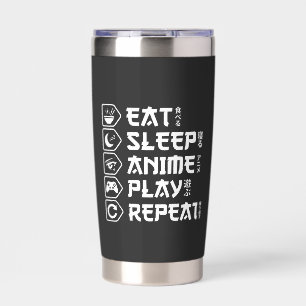 Eat Sleep Anime Play Repeat Otaku Anime Lifestyle Insulated Tumbler